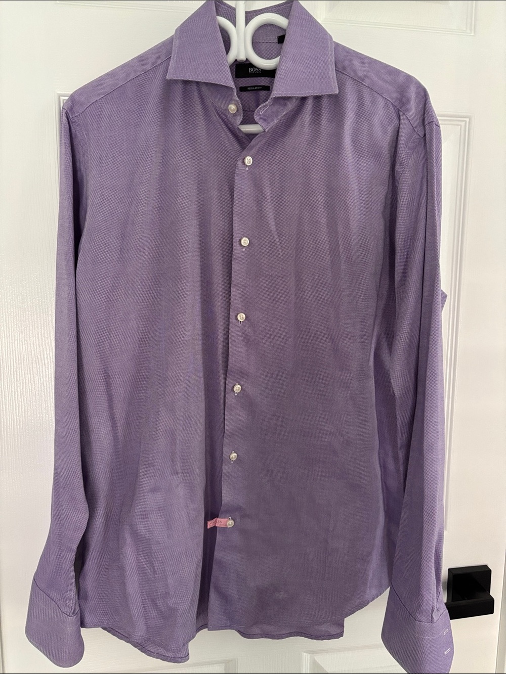 *LIKE NEW* BOSS Hugo Boss Lavender Textured Regular Fit Dress Shirt
